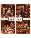 BOOK NOOK KIT - DIY- Agence de detective Violon - 286pcs + LED Light - vue de dos