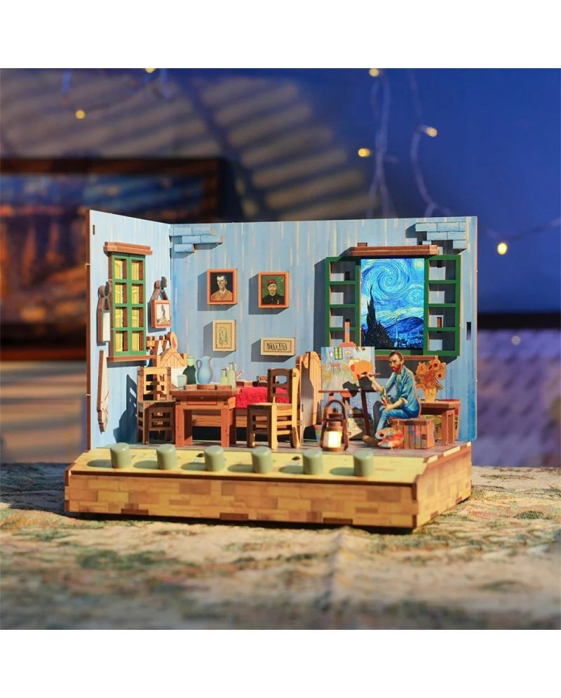 BOOK NOOK KIT - DIY- Chambre de Vincent - 143pcs + LED Light - vue principale