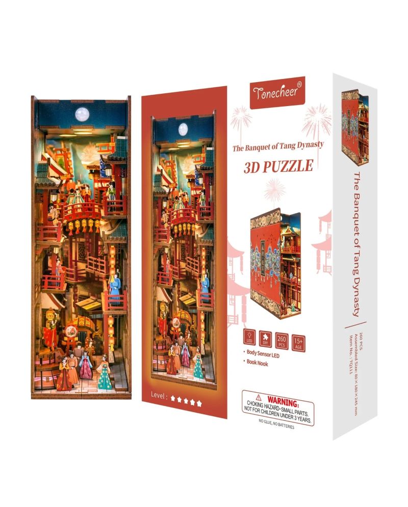 BOOK NOOK KIT - DIY-Le banquet de la Dynastue Tang -260pcs + LED Light - vue principale