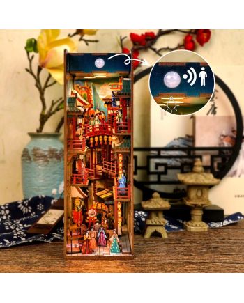 BOOK NOOK KIT - DIY-Le banquet de la Dynastue Tang -260pcs + LED Light - vue de profil