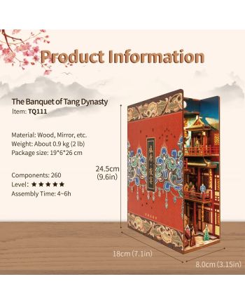 BOOK NOOK KIT - DIY-Le banquet de la Dynastue Tang -260pcs + LED Light - vue de detail