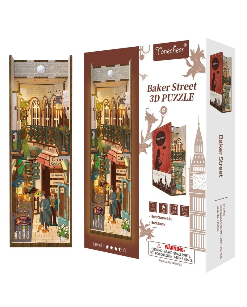 BOOK NOOK KIT - DIY- Baker Street - 141pcs + LED Light - vue principale