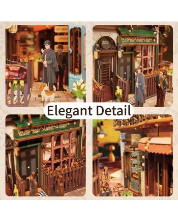 BOOK NOOK KIT - DIY- Baker Street - 141pcs + LED Light - vue de detail