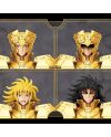 Blokees Saint Seiya Gemini Saga Champion Class avec différents visages et coiffures interchangeables de Saga des Gémeaux.
