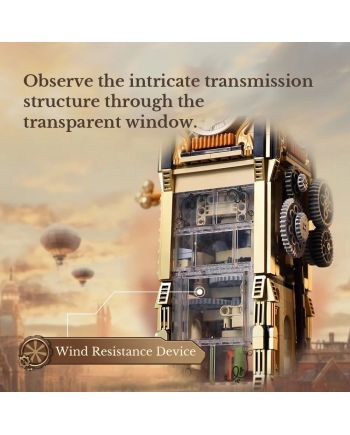 PANTASY - Parc tour de l'horloge Steampunk - Bloc de Construction - vue de dos