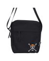 Sac bandoulière noir One Piece Jolly Roger de Luffy, vue de face