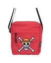 Sac bandoulière One Piece Luffy Jolly Roger rouge vue de face