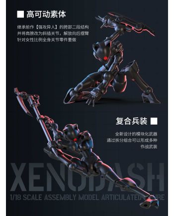 SHEIK MAINLAND - Xenodash (Noir) - Model Kit 1/18 - vue de profil