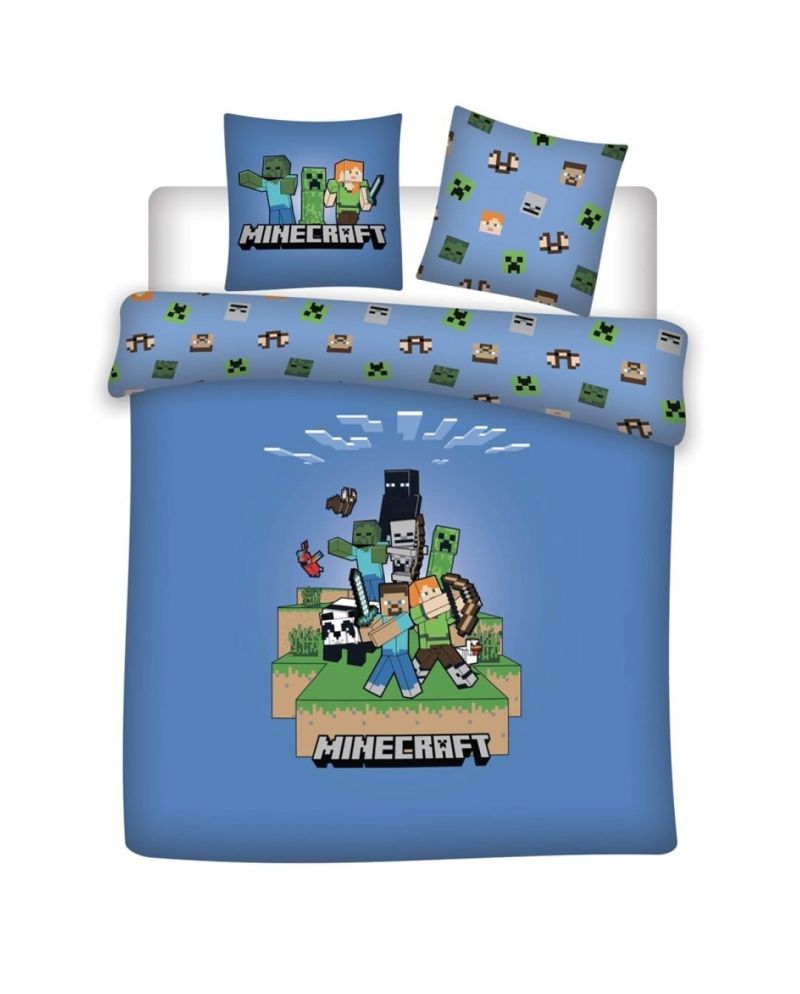 MINECRAFT - Parure de lit 240x220cm + 2x65x65cm - vue principale