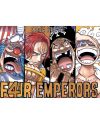 Illustration manga consacrée aux quatre Empereurs de One Piece.