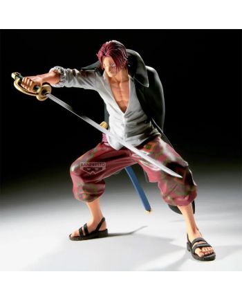 Shanks, le pirate aux cheveux rouges de One Piece, en posture de combat.