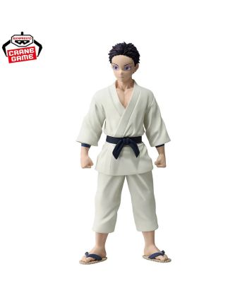 Vue de face de la figurine Hakuji Soyama (Akaza) de Demon Slayer, gamme Kizuna no Sou, 17 cm.