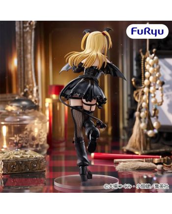 Vue arrière de Misa Amane BiCute Dark : ailes noires, cheveux blonds et détails de sa tenue gothique.