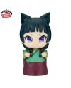 Vue de face de Maomao en version chibi, avec oreilles de chat et grands yeux violets.