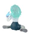 Vue arrière de la figurine Toru Hagakure mettant en valeur ses cheveux turquoise et sa jupe plissée.