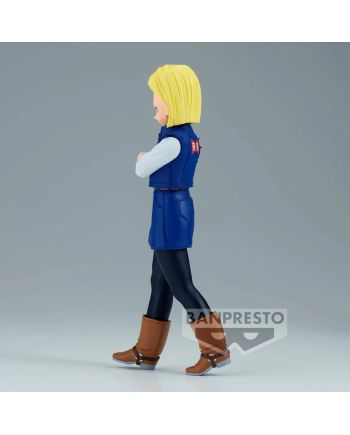 Android 18 (C-18) – Vue de profil de la figurine SOLID EDGE WORKS.