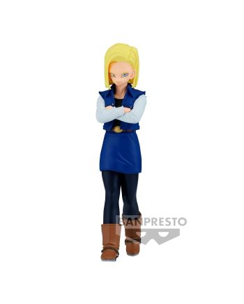 Android 18 (C-18) – Figurine Dragon Ball Z Banpresto 17 cm, vue de face.