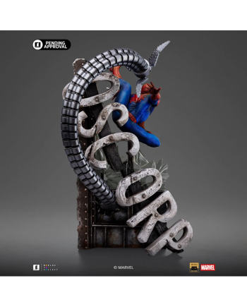 Statuette Spider-Man Art Scale 1/10 détail du visage et du costume