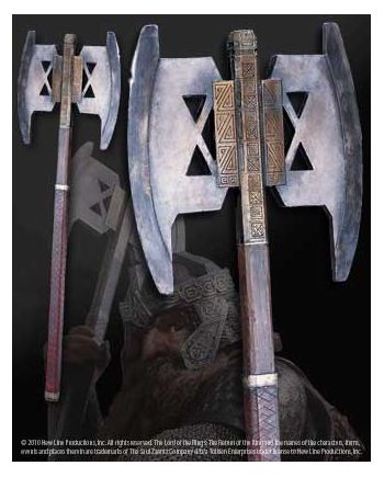 LORD OF THE RINGS - Hache Gimli - vue de face