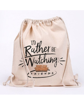FRIENDS - Rather Be Watching - 100% cotton bag 42x37cm