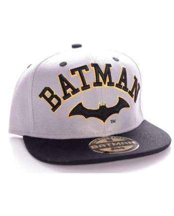 DC COMICS  - Batman Logo/Text - Grey/Black Cap