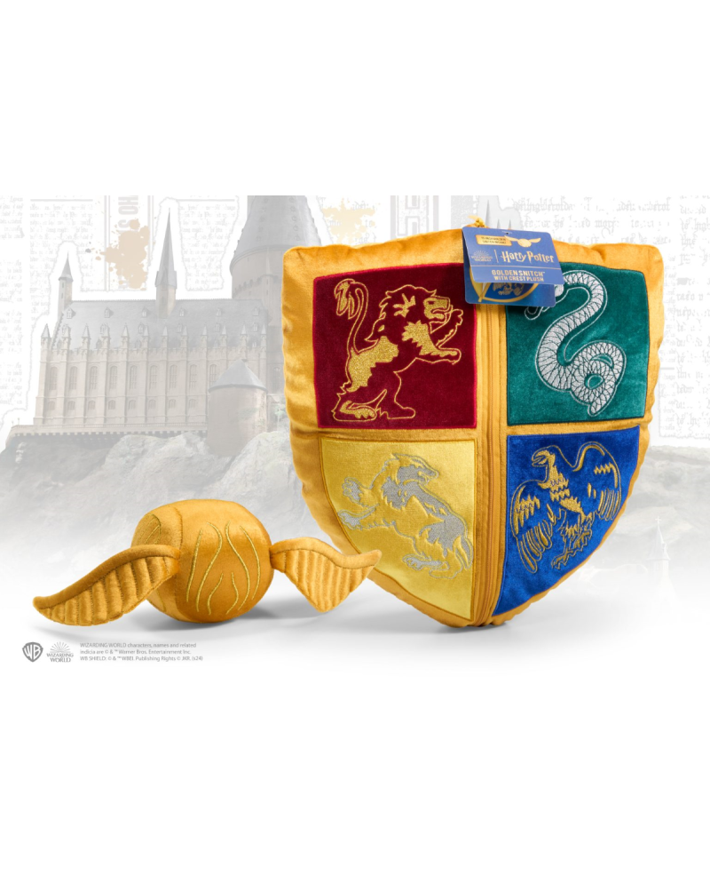 HARRY POTTER - Hogwarts's Blazon and Golden Snitch - Plush 36cm