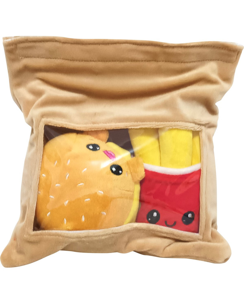 YUMMIES - Burger & French fries - 2 plush 15cm in plush bag 21x21cm