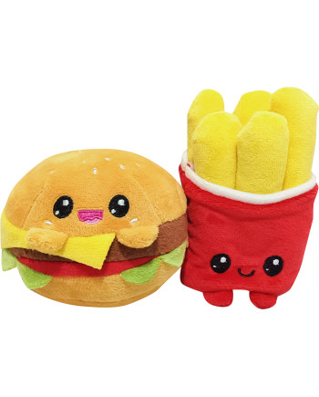 YUMMIES - Burger & French fries - 2 plush 15cm in plush bag 21x21cm