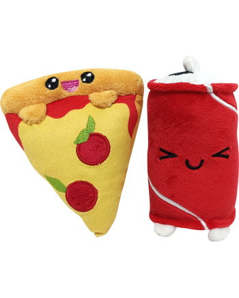 YUMMIES - Pizza & Cola - 2 plush 15cm in plush bag 21x21cm