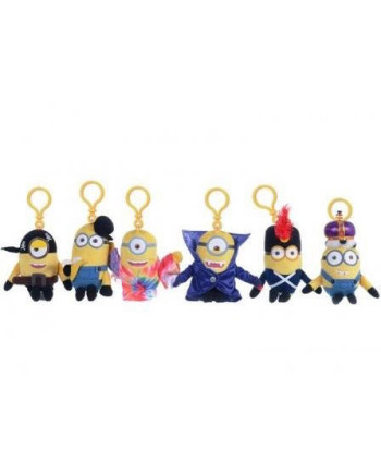MINIONS - Keychain Plushies 14 cm - New Movie Costume - Pack  6