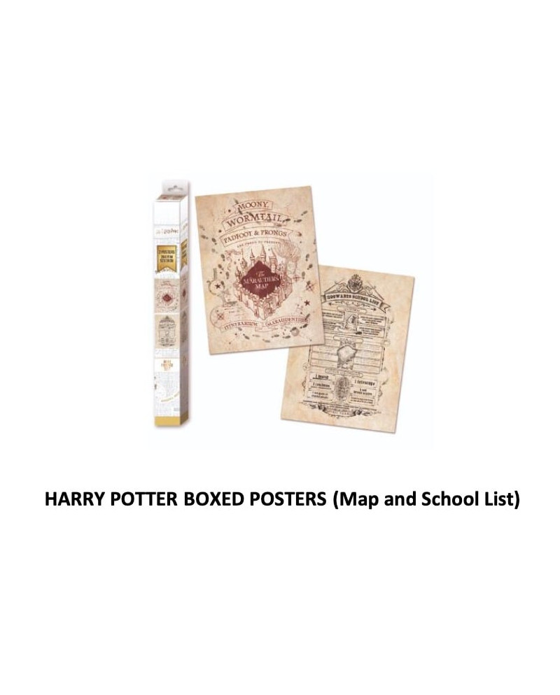 HARRY POTTER - Map & School List - 2 Posters 52 x 38cm Set