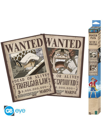 ONE PIECE - Wanted Law & Kid - Set 2 posters '52x38'