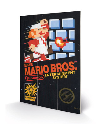 SUPER MARIO BROS - Wood Print 20x29.5 - NES Cover
