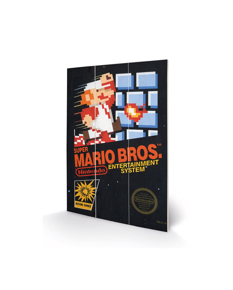 SUPER MARIO BROS - Wood Print 20x29.5 - NES Cover