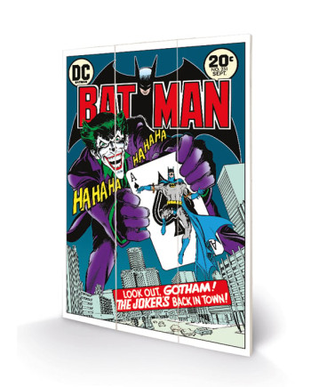 DC COMICS - Wood Print 20x29.5 - Batman Joker's Back in Town