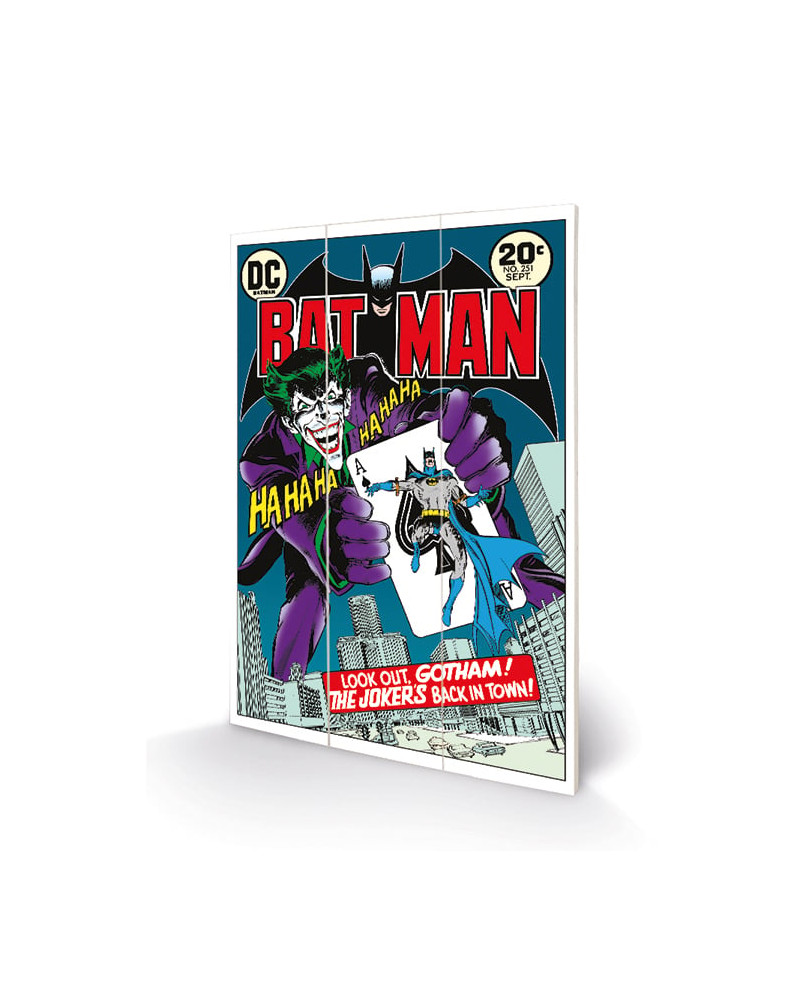 DC COMICS - Wood Print 20x29.5 - Batman Joker's Back in Town