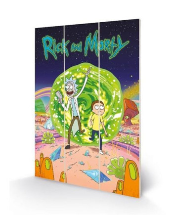 RICK & MORTY - Portal - Wood Print 20x29.5cm