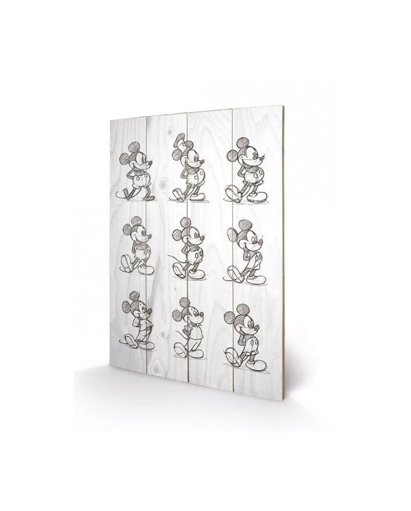 DISNEY - Printing on wood 40X59 - Mickey Mouse Multi Black / White