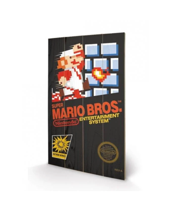 NINTENDO - Printing on wood 40X59 - Super Mario Bros NES Cover