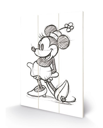 DISNEY - Wood Print 20x29.5 - Minnie Mouse Sketched