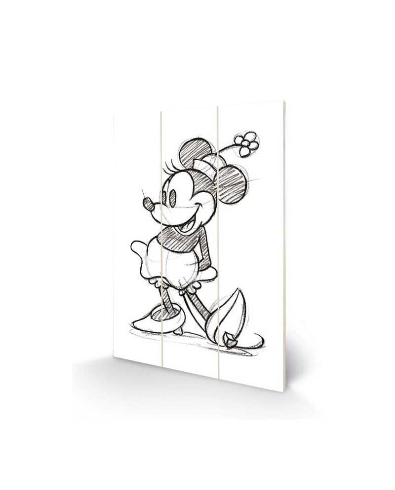 DISNEY - Wood Print 20x29.5 - Minnie Mouse Sketched