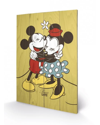 DISNEY - Printing on wood 40X59 - Mickey & Minnie Mouse True Love