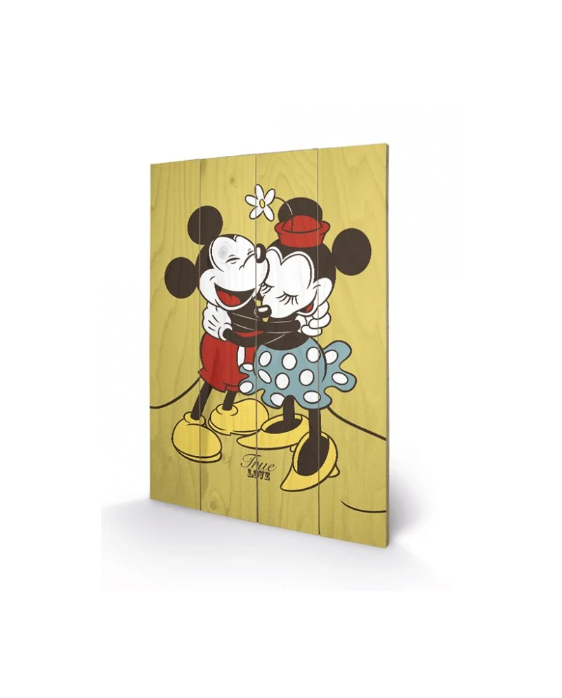 DISNEY - Printing on wood 40X59 - Mickey & Minnie Mouse True Love
