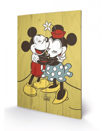 DISNEY - Printing on wood 40X59 - Mickey & Minnie Mouse True Love