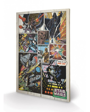 STAR WARS - Impression sur Bois 40X59 - Retro Comic