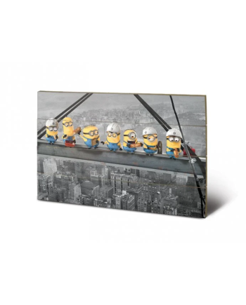 MINIONS - Impression sur Bois 40X59 - Lunch on a Skyscraper