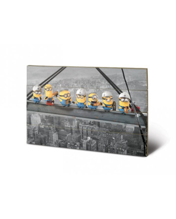 MINIONS - Impression sur Bois 40X59 - Lunch on a Skyscraper