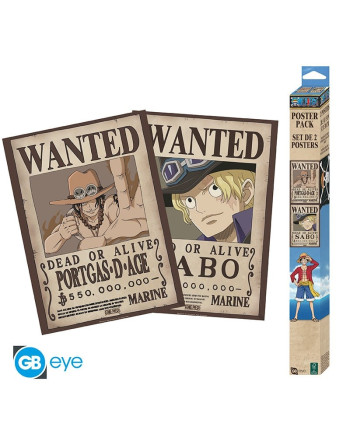 ONE PIECE - Wanted Sabo & Ace - Set 2 posters '52x38'