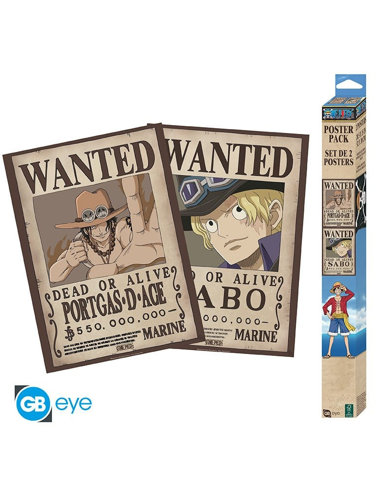 ONE PIECE - Wanted Sabo & Ace - Set 2 posters '52x38'