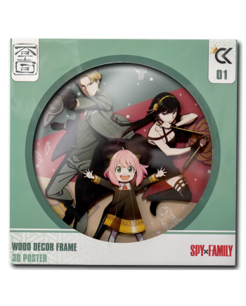 SPY X FAMILY - Loid, Yor & Anya - Wood Decor Frame 3D Poster 30x30cm